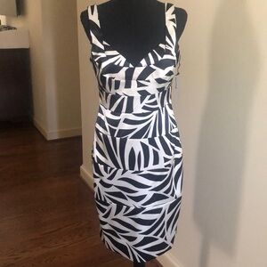 Black/white London Times bandage bodycon dress, size 8, NWT